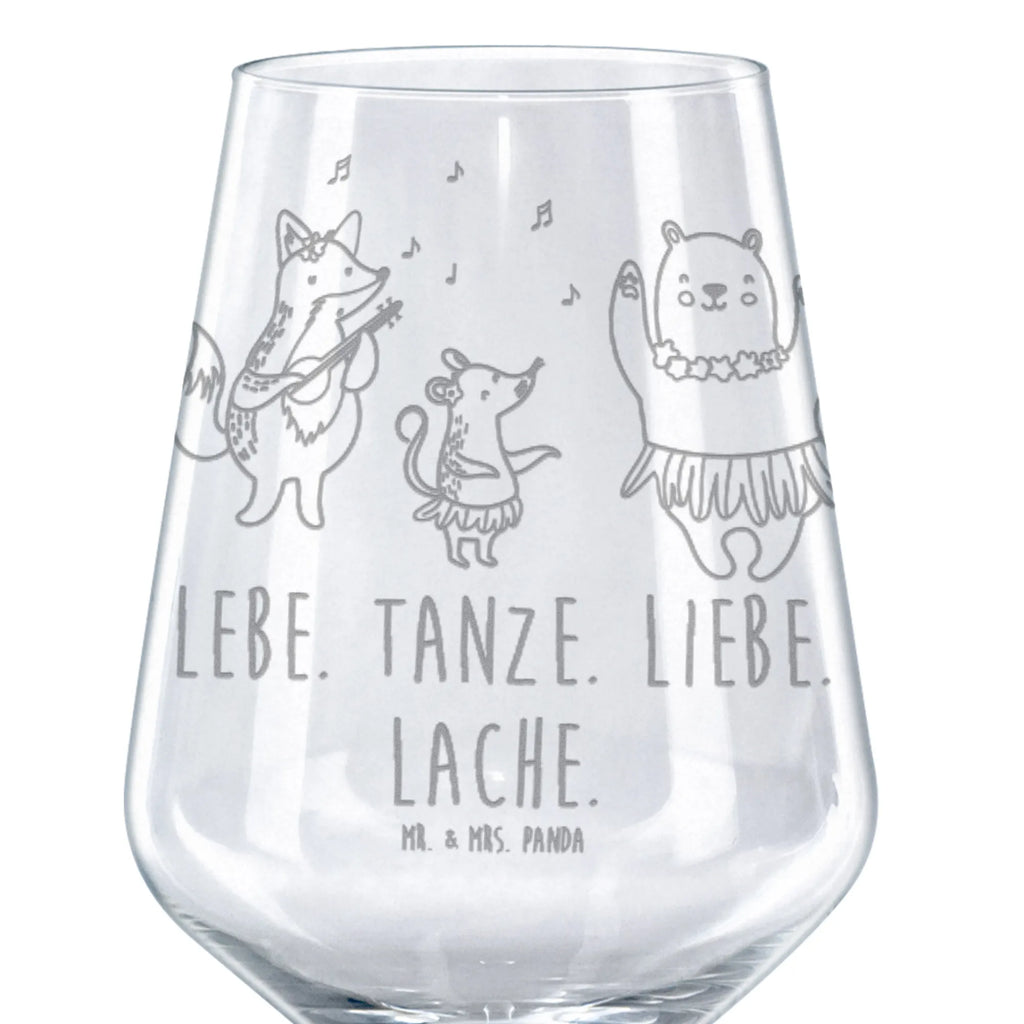 Rotwein Glas Waldtiere Aloha Rotweinglas, Weinglas, Rotwein Glas, Weinglas mit Gravur, Geschenk für Weinliebhaber, Spülmaschinenfeste Weingläser, Hochwertige Weinaccessoires, Tiermotive, Gute Laune, lustige Sprüche, Tiere, Wald, Waldtiere, Musik, Aloha, Bär, Hase, Igel, Tanzen, Leben, Lachen