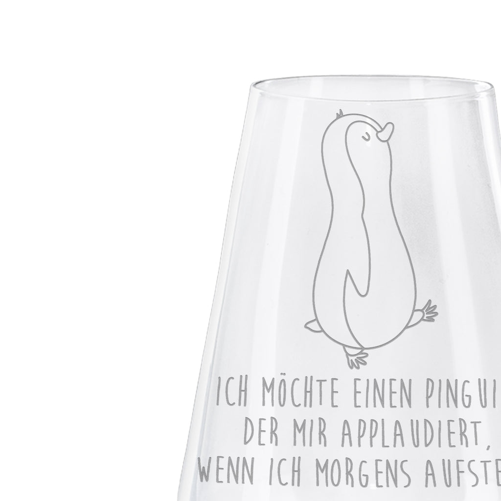 Weißwein Glas Pinguin marschierend Weißweinglas, Weinglas, Weißwein Glas, Weinglas mit Gravur, Geschenk für Weinliebhaber, Spülmaschinenfeste Weingläser, Hochwertige Weinaccessoires, Pinguin, Pinguine, Frühaufsteher, Langschläfer, Bruder, Schwester, Familie