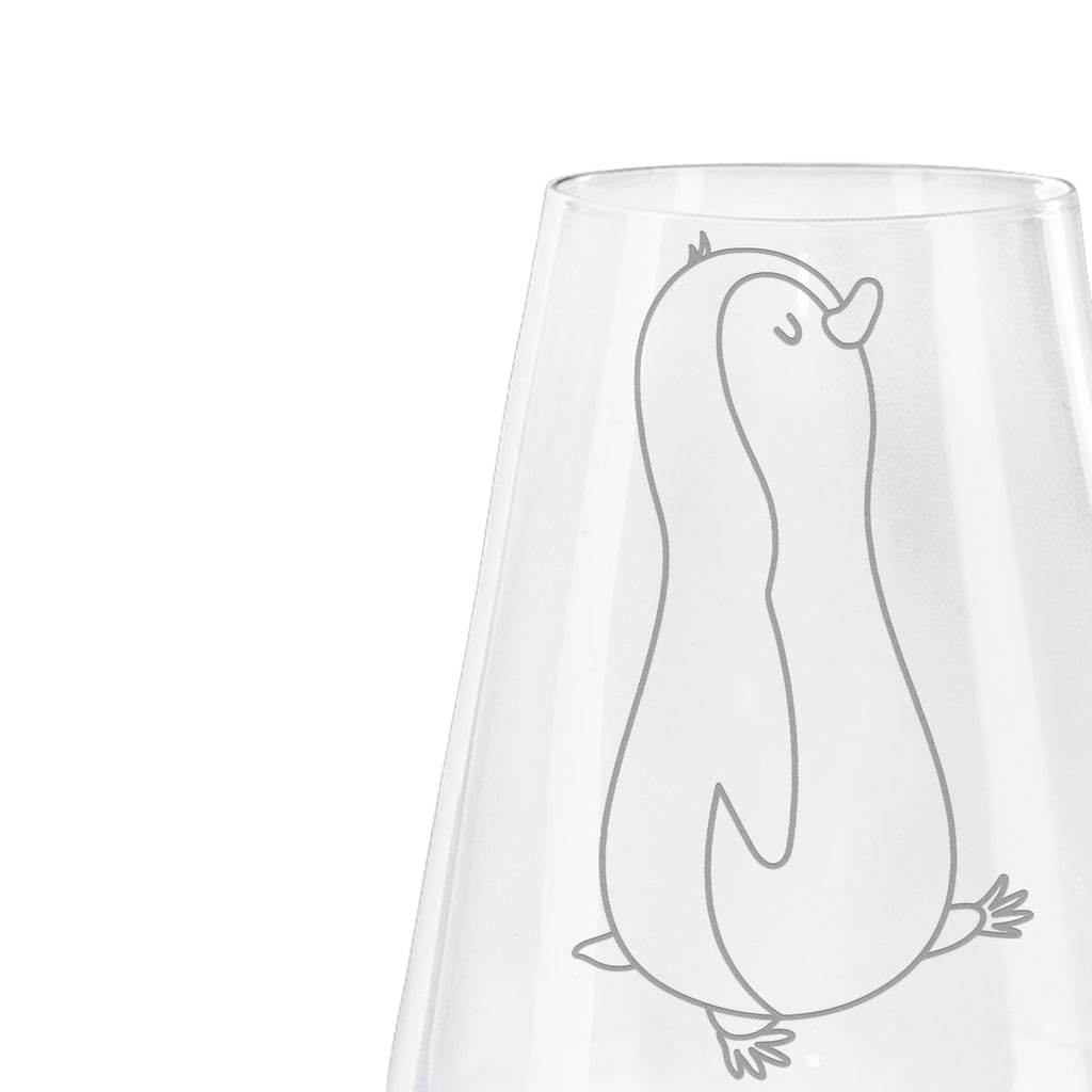 Weißwein Glas Pinguin marschierend Weißweinglas, Weinglas, Weißwein Glas, Weinglas mit Gravur, Geschenk für Weinliebhaber, Spülmaschinenfeste Weingläser, Hochwertige Weinaccessoires, Pinguin, Pinguine, Frühaufsteher, Langschläfer, Bruder, Schwester, Familie