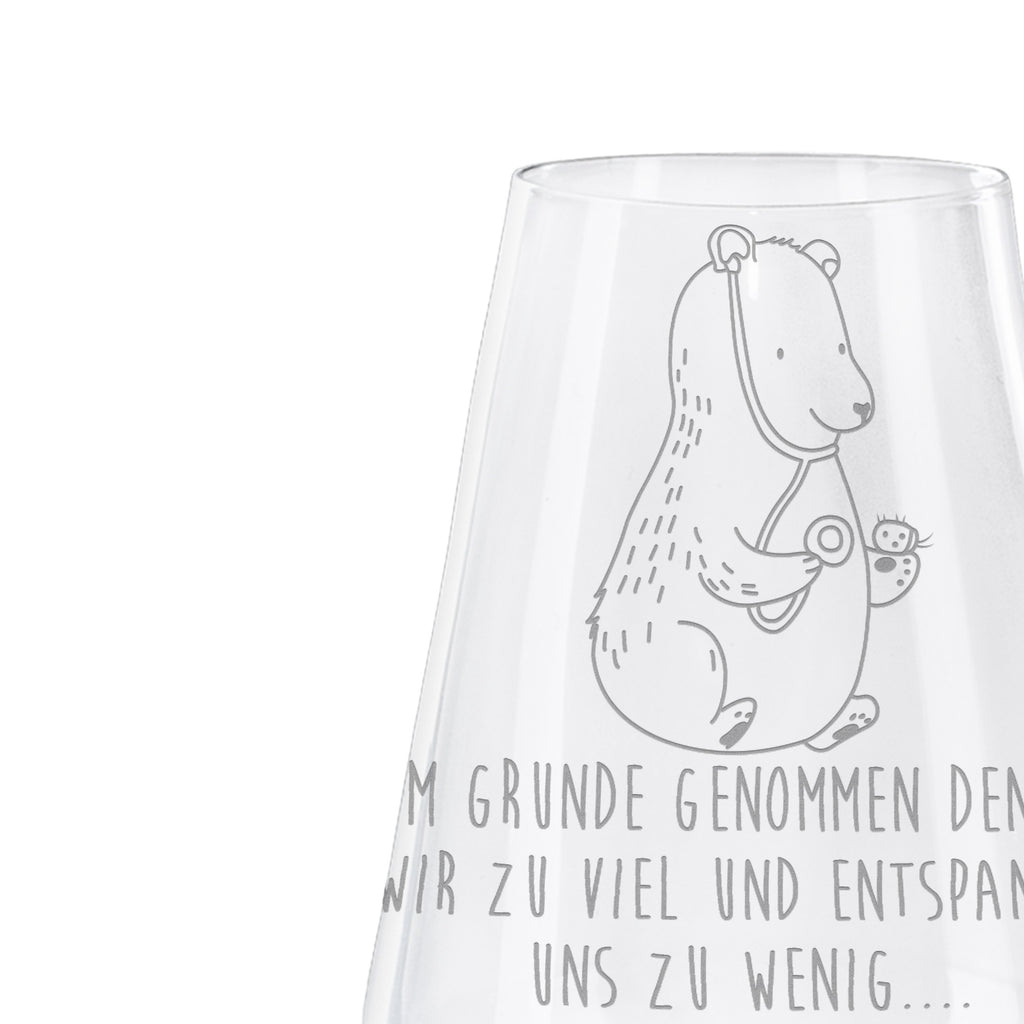 Weißwein Glas Bär Arzt Weißweinglas, Weinglas, Weißwein Glas, Weinglas mit Gravur, Geschenk für Weinliebhaber, Spülmaschinenfeste Weingläser, Hochwertige Weinaccessoires, Bär, Teddy, Teddybär, Arzt, Ärztin, Doktor, Professor, Doktorin, Professorin