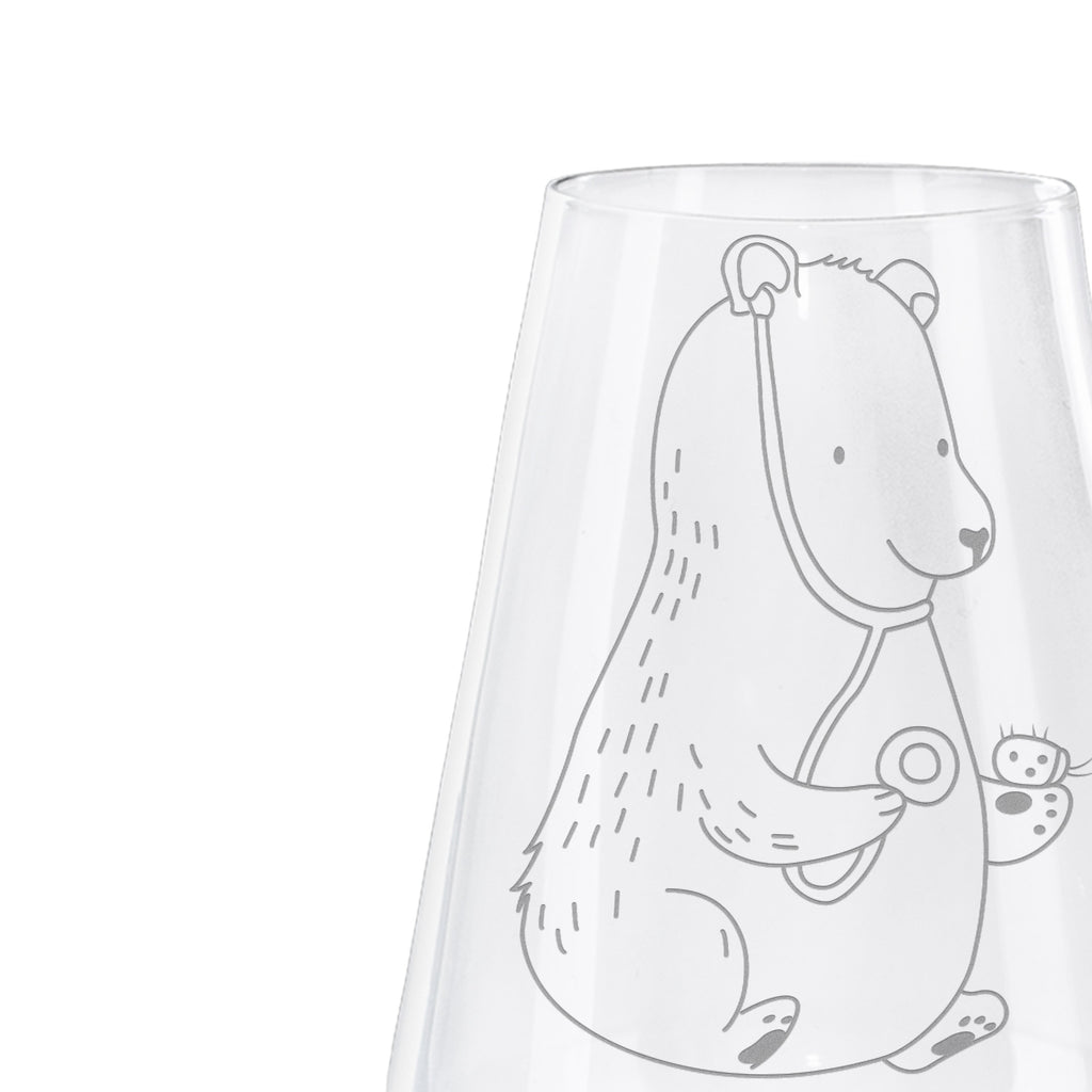 Weißwein Glas Bär Arzt Weißweinglas, Weinglas, Weißwein Glas, Weinglas mit Gravur, Geschenk für Weinliebhaber, Spülmaschinenfeste Weingläser, Hochwertige Weinaccessoires, Bär, Teddy, Teddybär, Arzt, Ärztin, Doktor, Professor, Doktorin, Professorin