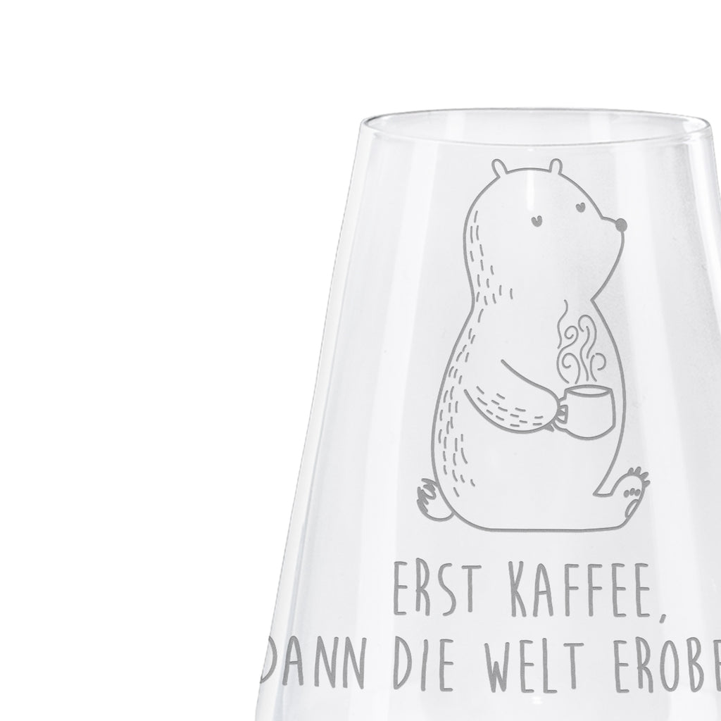 Weißwein Glas Bär Kaffee Weißweinglas, Weinglas, Weißwein Glas, Weinglas mit Gravur, Geschenk für Weinliebhaber, Spülmaschinenfeste Weingläser, Hochwertige Weinaccessoires, Bär, Teddy, Teddybär, Kaffee, Coffee, Bären, guten Morgen, Morgenroutine, Welt erobern, Welt retten, Motivation