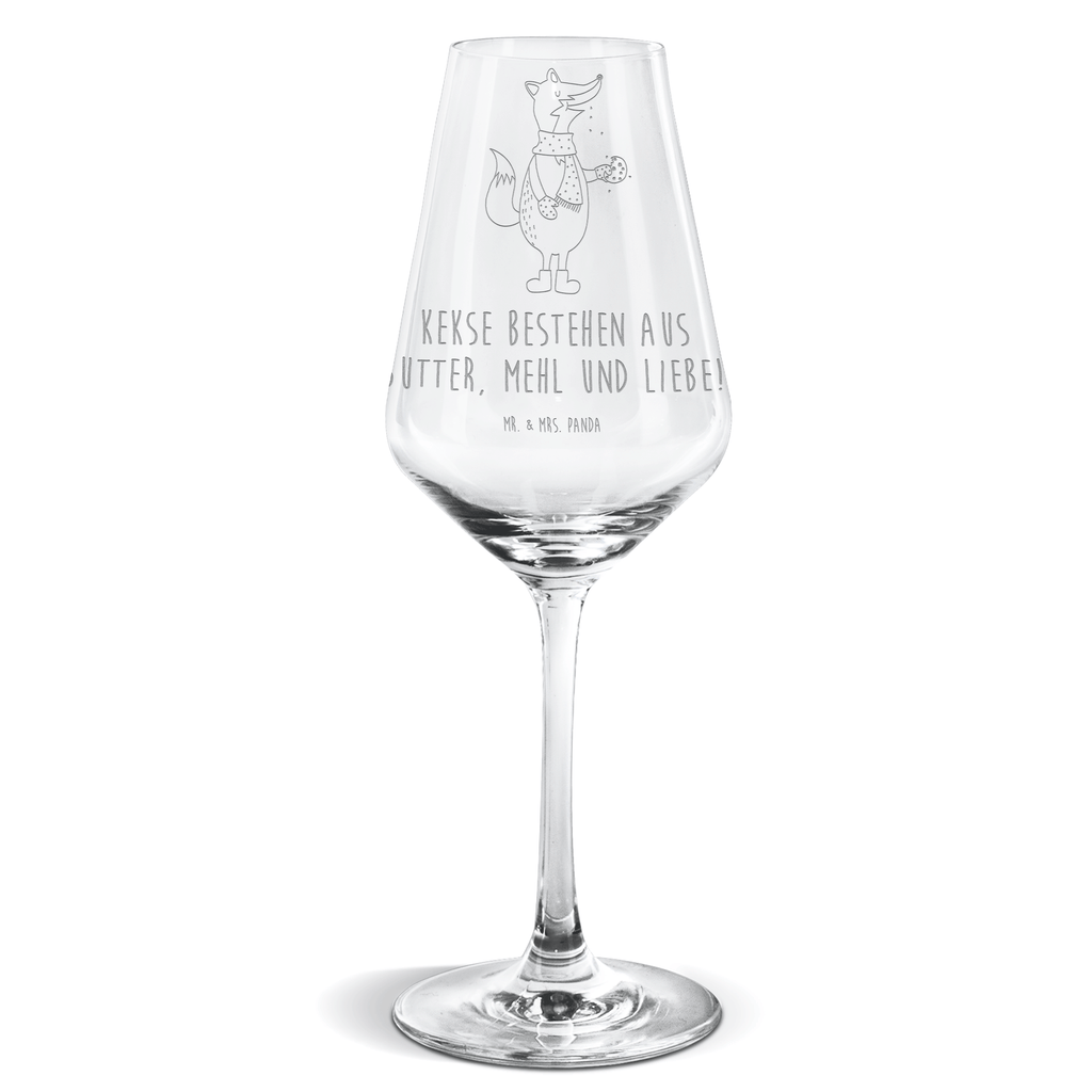 Weißwein Glas Fuchs Keks Weißweinglas, Weinglas, Weißwein Glas, Weinglas mit Gravur, Geschenk für Weinliebhaber, Spülmaschinenfeste Weingläser, Hochwertige Weinaccessoires, Fuchs, Füchse, Backen Spruch, Kekse, Winter, Weihnachtszeit, Plätzchen, Liebe, Küche Deko