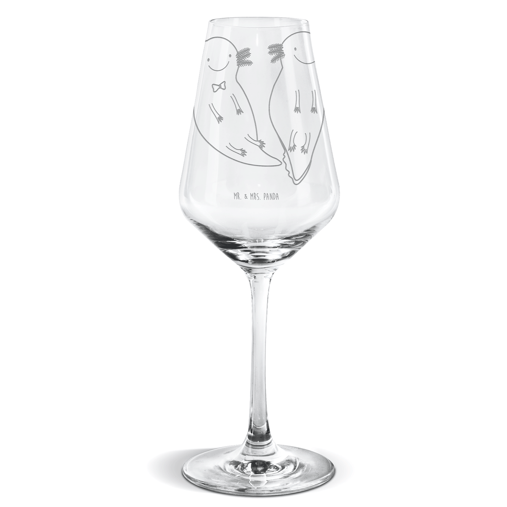 Weißwein Glas Axolotl Axel+Lotte Weißweinglas, Weinglas, Weißwein Glas, Weinglas mit Gravur, Geschenk für Weinliebhaber, Spülmaschinenfeste Weingläser, Hochwertige Weinaccessoires, Axolotl, Molch, Axolot, Schwanzlurch, Lurch, Lurche, Liebe, große Liebe, Liebesbeweis, Freund, Verlobter, Ehemann, Jahrestag, Valentinstag