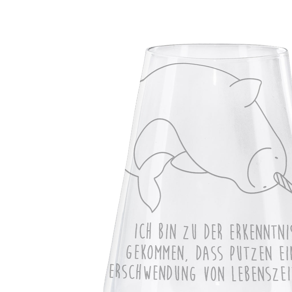 Weißwein Glas Narwal Weißweinglas, Weinglas, Weißwein Glas, Weinglas mit Gravur, Geschenk für Weinliebhaber, Spülmaschinenfeste Weingläser, Hochwertige Weinaccessoires, Meerestiere, Meer, Urlaub, Narwal, Wal, Putzen, Hausfrau, Junggesellin, aufräumen, Kinderzimmer