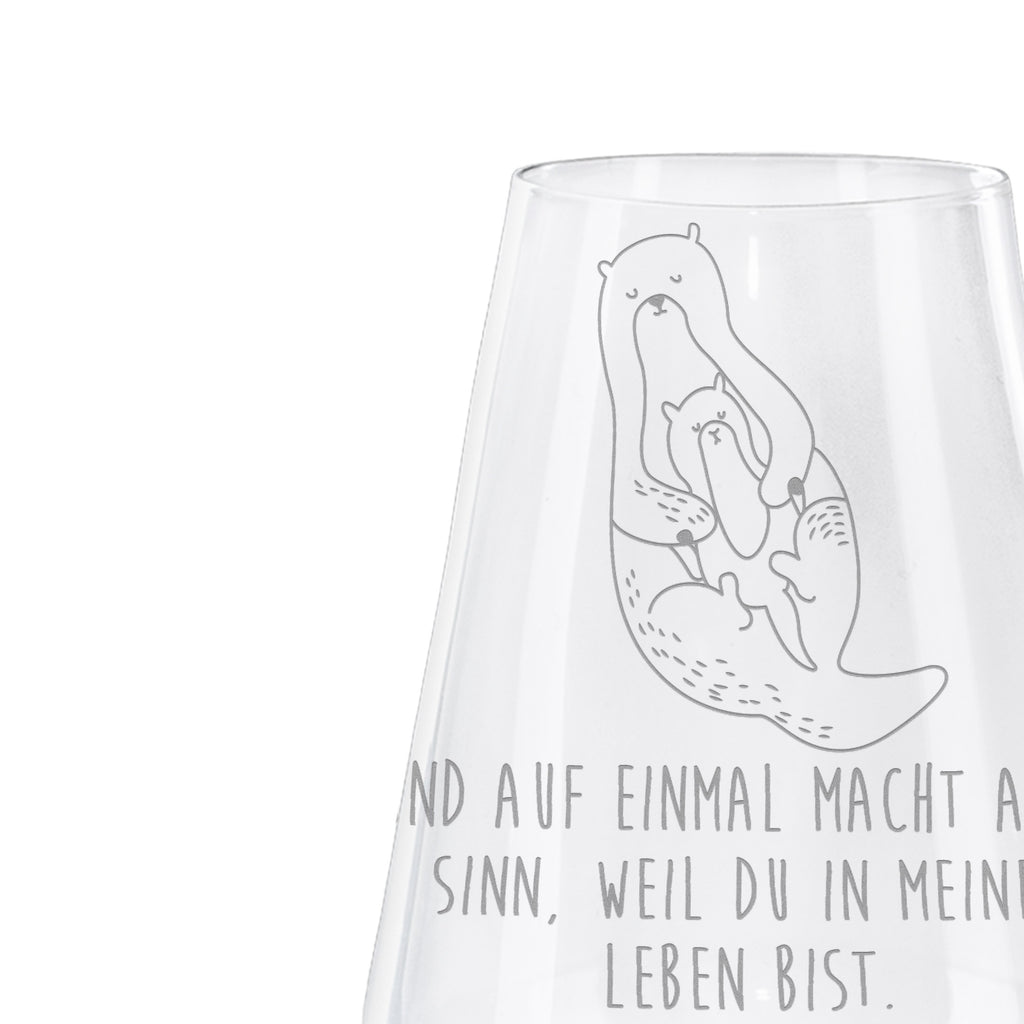 Weißwein Glas Otter mit Kind Weißweinglas, Weinglas, Weißwein Glas, Weinglas mit Gravur, Geschenk für Weinliebhaber, Spülmaschinenfeste Weingläser, Hochwertige Weinaccessoires, Otter, Fischotter, Seeotter, Otter Seeotter See Otter