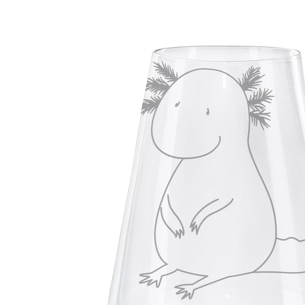 Weißwein Glas Axolotl Weißweinglas, Weinglas, Weißwein Glas, Weinglas mit Gravur, Geschenk für Weinliebhaber, Spülmaschinenfeste Weingläser, Hochwertige Weinaccessoires, Axolotl, Molch, Axolot, vergnügt, fröhlich, zufrieden, Lebensstil, Weisheit, Lebensweisheit, Liebe, Freundin