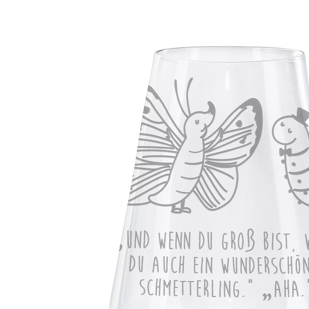 Weißwein Glas Raupe & Schmetterling Weißweinglas, Weinglas, Weißwein Glas, Weinglas mit Gravur, Geschenk für Weinliebhaber, Spülmaschinenfeste Weingläser, Hochwertige Weinaccessoires, Tiermotive, Gute Laune, lustige Sprüche, Tiere, Raupe, Schmetterling, Zitronenfalter, Entwicklung, Erwachsen werden, Kokon, Hut, Hütchen, Schönheit, Aufwachsen