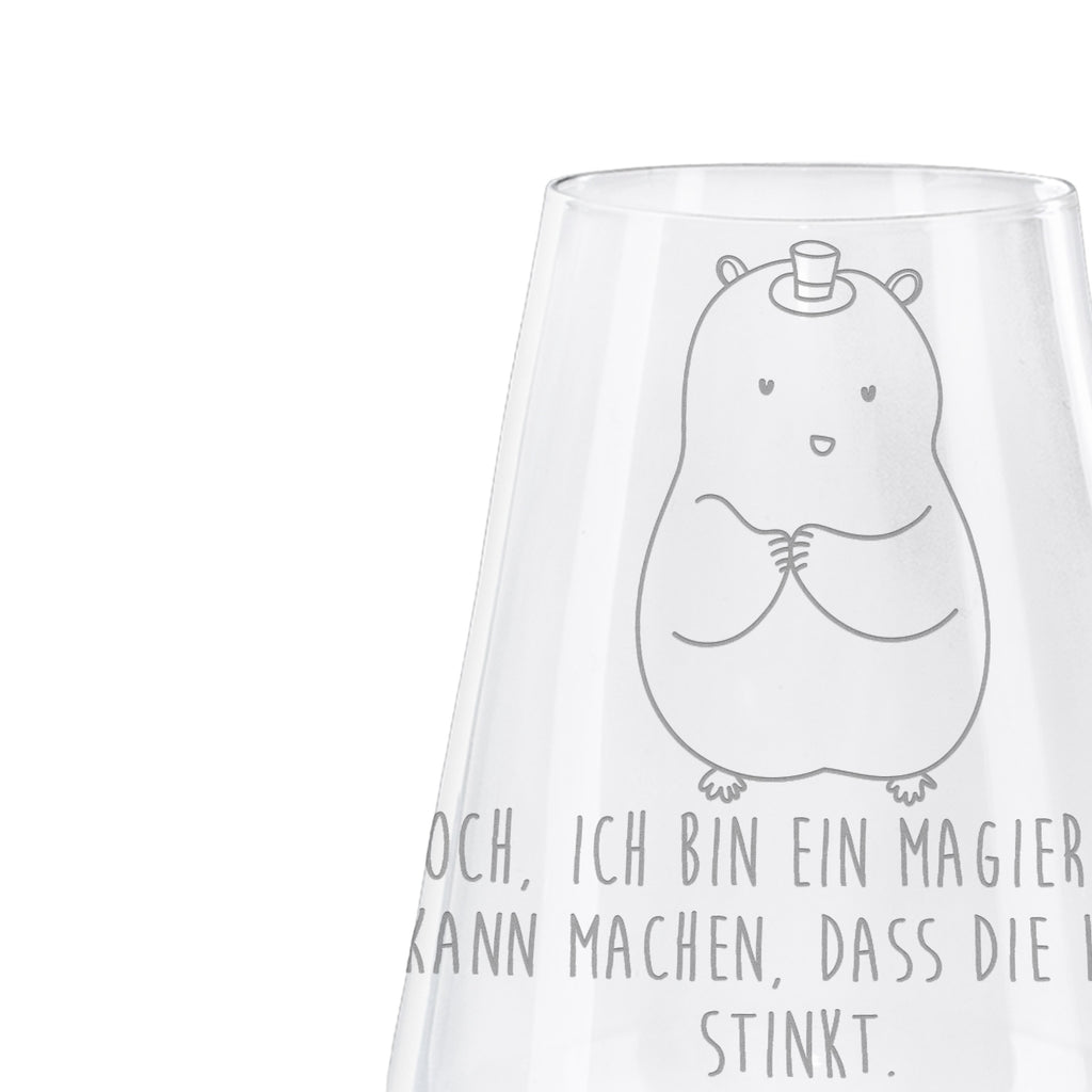 Weißwein Glas Hamster mit Hut Weißweinglas, Weinglas, Weißwein Glas, Weinglas mit Gravur, Geschenk für Weinliebhaber, Spülmaschinenfeste Weingläser, Hochwertige Weinaccessoires, Tiermotive, Gute Laune, lustige Sprüche, Tiere, Hamster, Hut, Magier, Zylinder, Zwerghamster, Zauberer