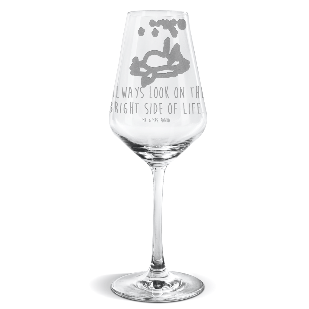 Weißwein Glas Fuchs Sterne Weißweinglas, Weinglas, Weißwein Glas, Weinglas mit Gravur, Geschenk für Weinliebhaber, Spülmaschinenfeste Weingläser, Hochwertige Weinaccessoires, Fuchs, Füchse, tröstende Worte, Spruch positiv, Spruch schön, Romantik, Always Look on the Bright Side of Life