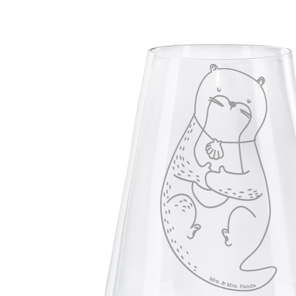 Weißwein Glas Otter mit Muschelmedaillon Weißweinglas, Weinglas, Weißwein Glas, Weinglas mit Gravur, Geschenk für Weinliebhaber, Spülmaschinenfeste Weingläser, Hochwertige Weinaccessoires, Otter, Fischotter, Seeotter, Otterliebe, grübeln, träumen, Motivation, Tagträumen, Büro