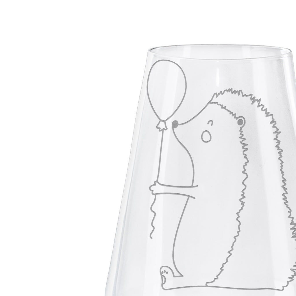 Weißwein Glas Igel mit Luftballon Weißweinglas, Weinglas, Weißwein Glas, Weinglas mit Gravur, Geschenk für Weinliebhaber, Spülmaschinenfeste Weingläser, Hochwertige Weinaccessoires, Tiermotive, Gute Laune, lustige Sprüche, Tiere, Igel, Geburtstag, Herzlichen Glückwunsch, Glückwunsch, Geburtstagskind, Ballon, Happy Birthday