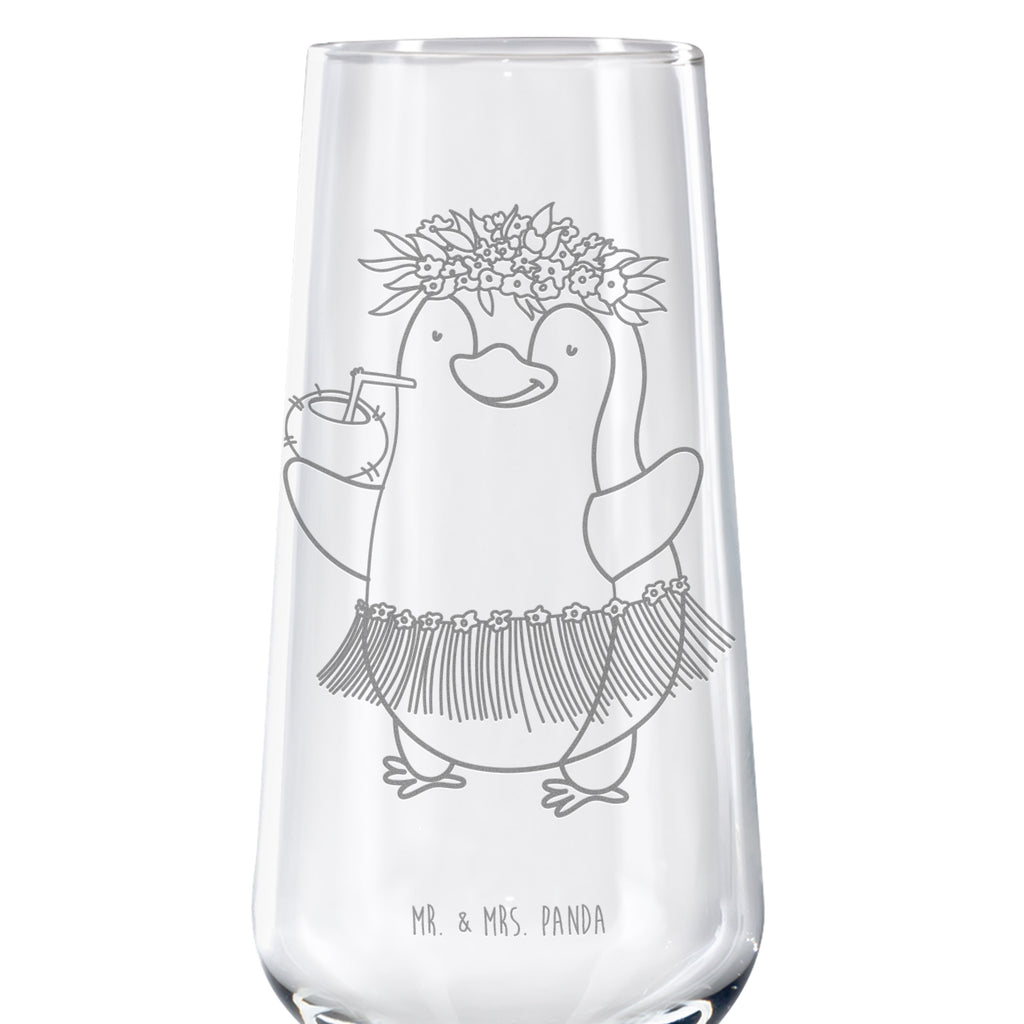 Sektglas Pinguin Kokosnuss Sektglas, Sektglas mit Gravur, Spülmaschinenfeste Sektgläser, Pinguin, Aloha, Hawaii, Urlaub, Kokosnuss, Pinguine