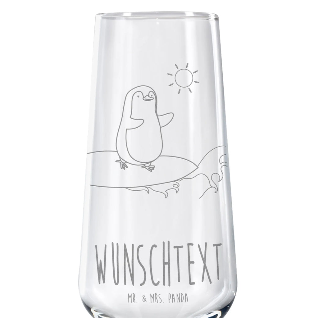 Personalisiertes Sektglas Pinguin Surfer Sektglas, Sektglas mit Gravur, Spülmaschinenfeste Sektgläser, Pinguin, Pinguine, surfen, Surfer, Hawaii, Urlaub, Wellen, Wellen reiten, Portugal