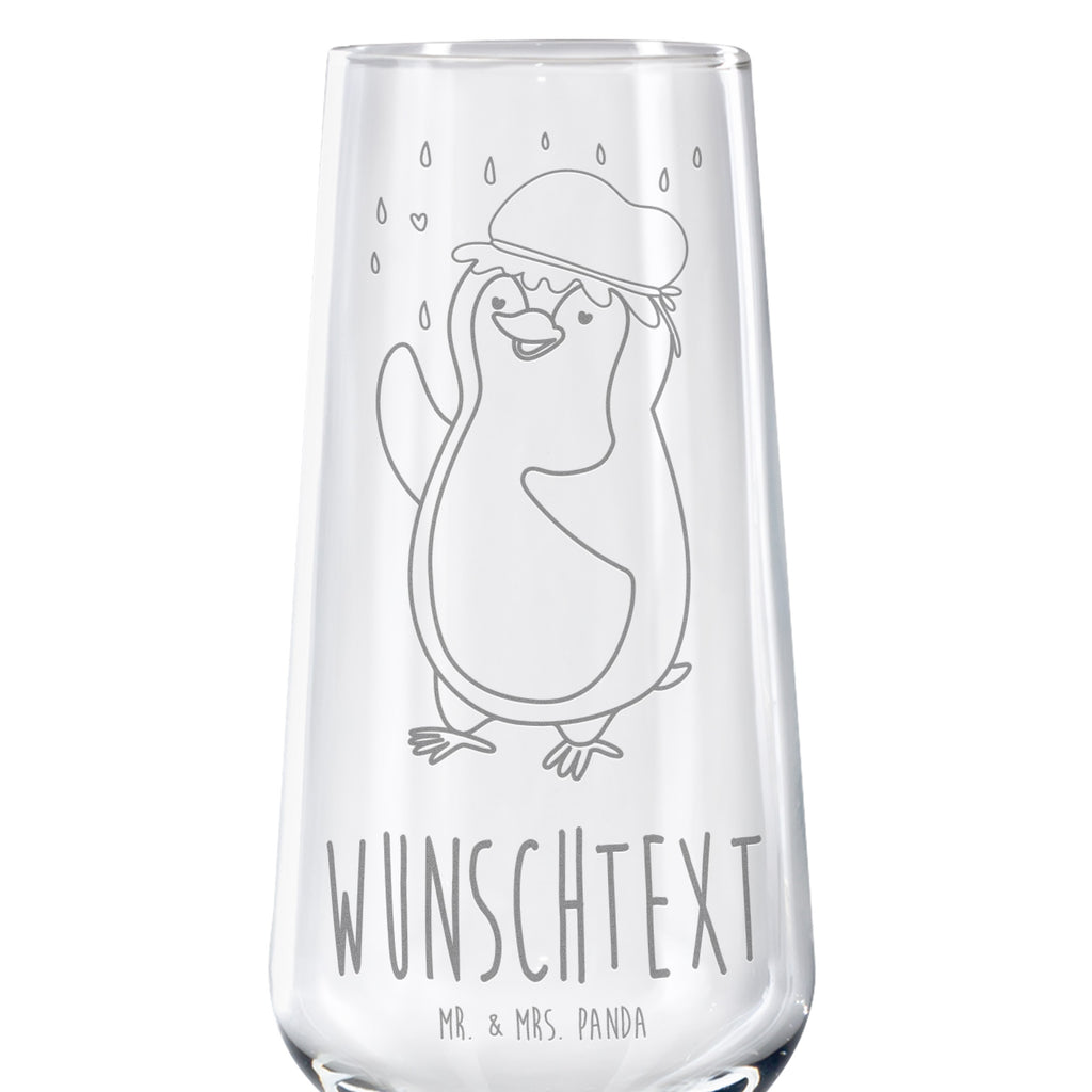 Personalisiertes Sektglas Pinguin duscht Sektglas, Sektglas mit Gravur, Spülmaschinenfeste Sektgläser, Pinguin, Pinguine, Dusche, duschen, Lebensmotto, Motivation, Neustart, Neuanfang, glücklich sein