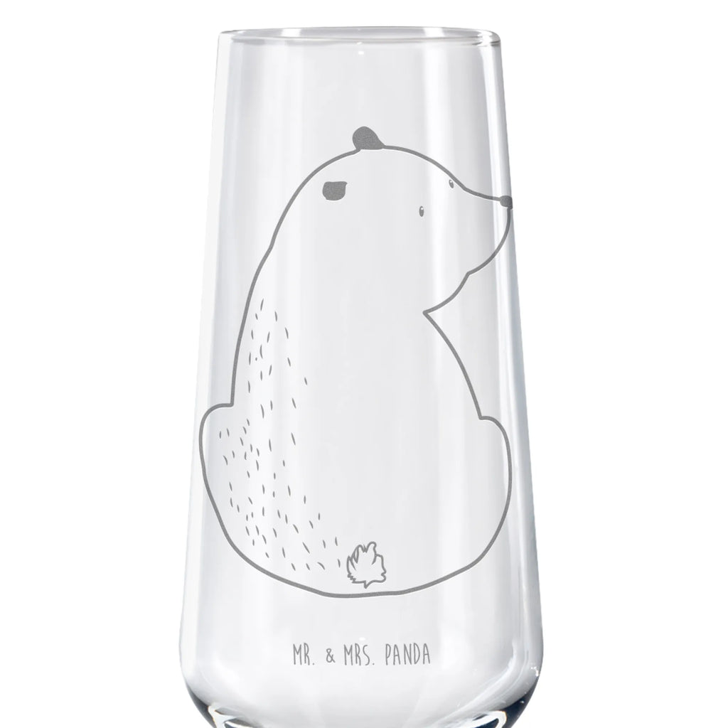 Sektglas Bär Schulterblick Sektglas, Sektglas mit Gravur, Spülmaschinenfeste Sektgläser, Bär, Teddy, Teddybär, Selbstachtung, Weltansicht, Motivation, Bären, Bärenliebe, Weisheit