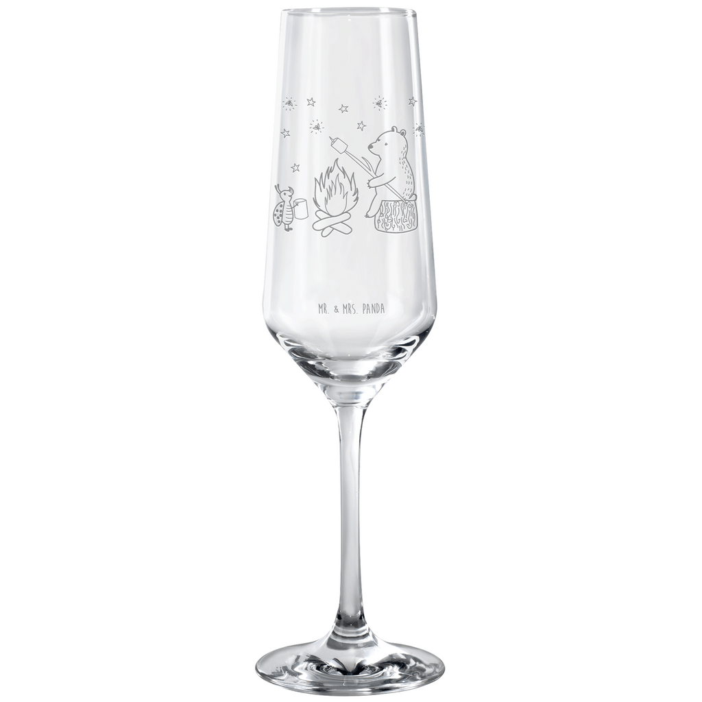 Sektglas Bär & Marienkäfer Lagerfeuer Sektglas, Sektglas mit Gravur, Spülmaschinenfeste Sektgläser, Bär, Teddy, Teddybär, Lagerfeuer