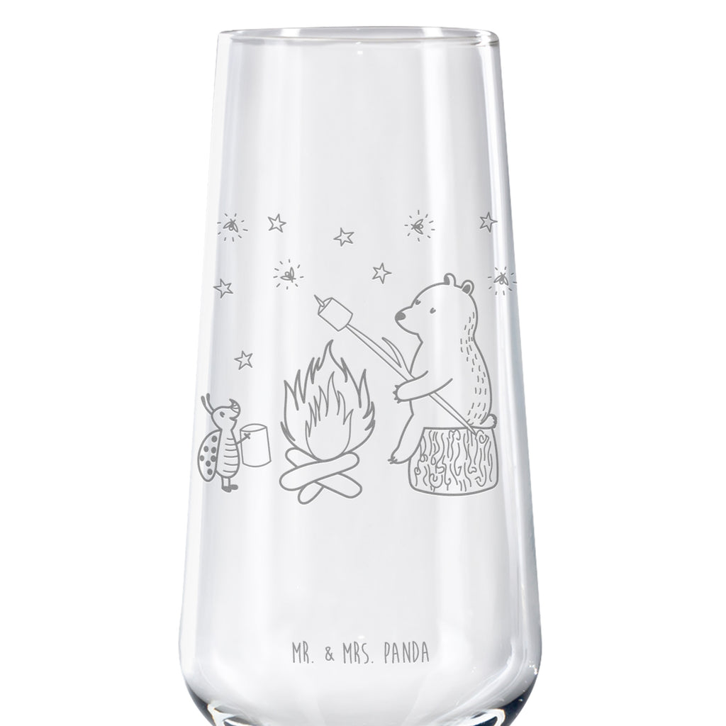 Sektglas Bär & Marienkäfer Lagerfeuer Sektglas, Sektglas mit Gravur, Spülmaschinenfeste Sektgläser, Bär, Teddy, Teddybär, Lagerfeuer