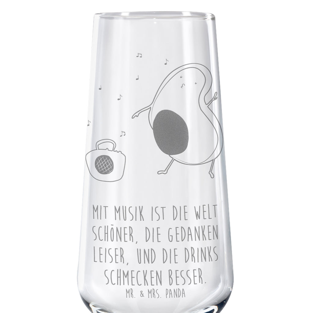 Sektglas Avocado tanzt Sektglas, Sektglas mit Gravur, Spülmaschinenfeste Sektgläser, Avocado, Veggie, Vegan, Gesund