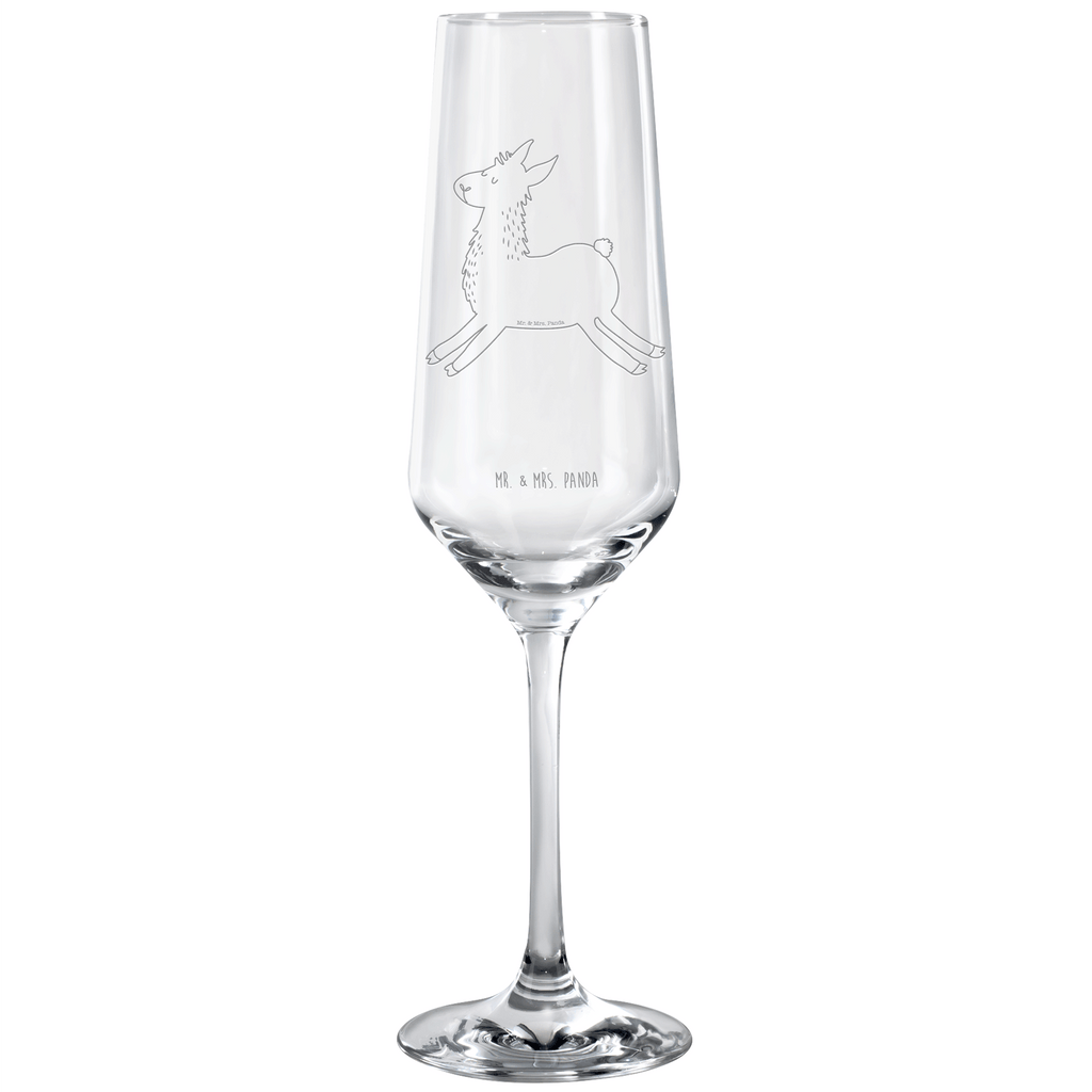 Sektglas Lama springend Sektglas, Sektglas mit Gravur, Spülmaschinenfeste Sektgläser, Lama, Alpaka, Lamas, Lieblingstag, Happy day, fröhlich, Glück, Freundin, Liebeskummer, Neustart, guten Morgen, Start, Prüfung, Abitur