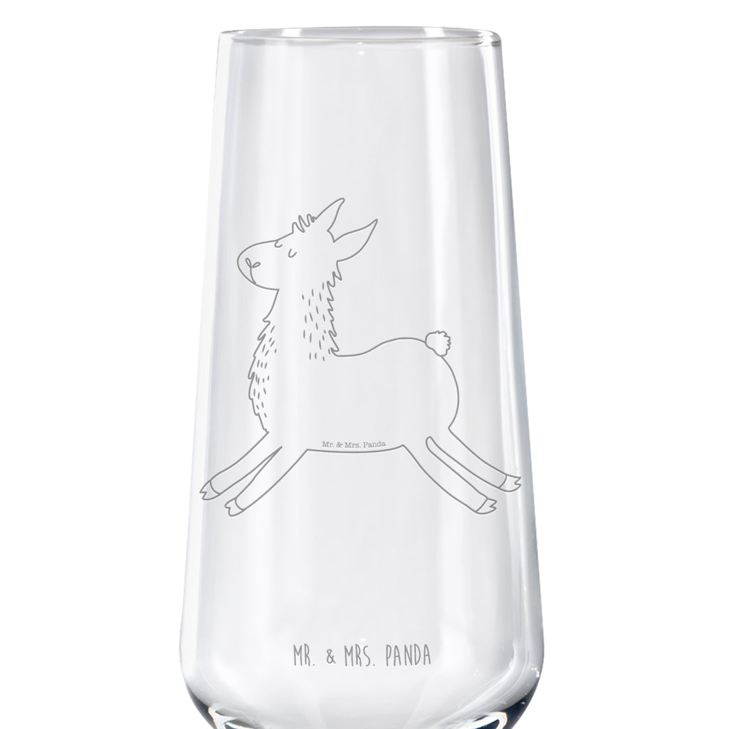 Sektglas Lama springend Sektglas, Sektglas mit Gravur, Spülmaschinenfeste Sektgläser, Lama, Alpaka, Lamas, Lieblingstag, Happy day, fröhlich, Glück, Freundin, Liebeskummer, Neustart, guten Morgen, Start, Prüfung, Abitur