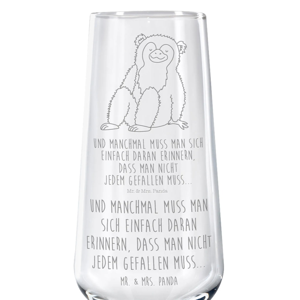 Sektglas Affe Sektglas, Sektglas mit Gravur, Spülmaschinenfeste Sektgläser, Afrika, Wildtiere, Affe, Äffchen, Affen, Selbstliebe, Respekt, Motivation, Selbstachtung, Liebe, Selbstbewusstsein, Selfcare