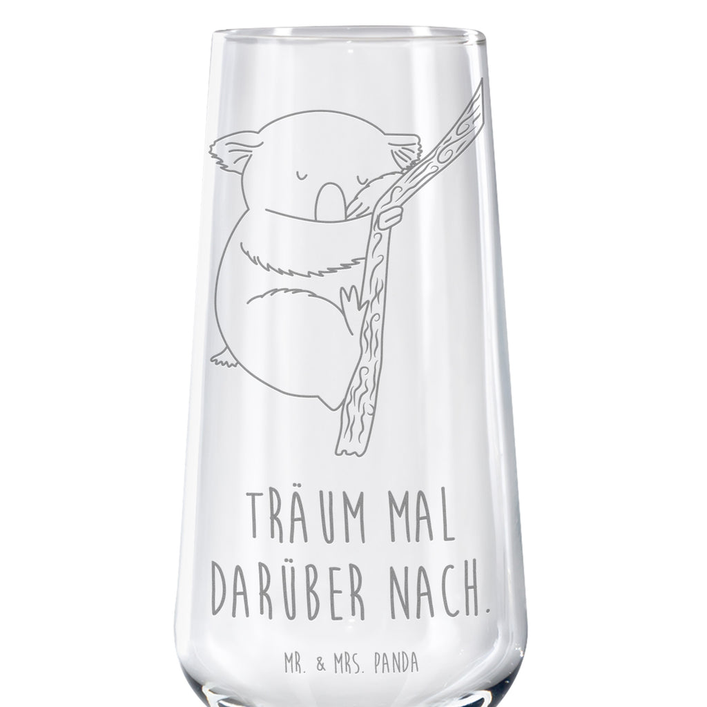 Sektglas Koalabär Sektglas, Sektglas mit Gravur, Spülmaschinenfeste Sektgläser, Tiermotive, Gute Laune, lustige Sprüche, Tiere, Koala, träumen, Traum, schlafen, Schlafzimmer, Traumland, Bär, Koalabär