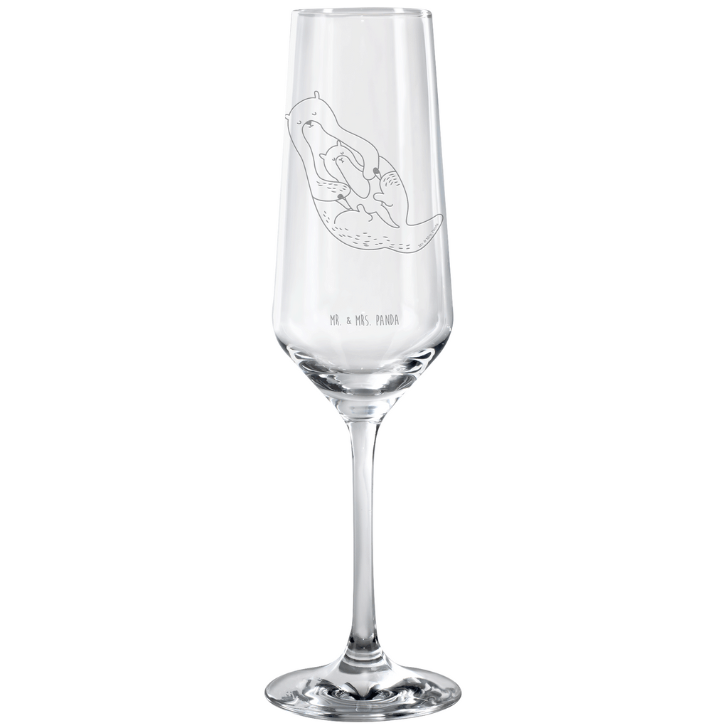 Sektglas Otter mit Kind Sektglas, Sektglas mit Gravur, Spülmaschinenfeste Sektgläser, Otter, Fischotter, Seeotter, Otter Seeotter See Otter