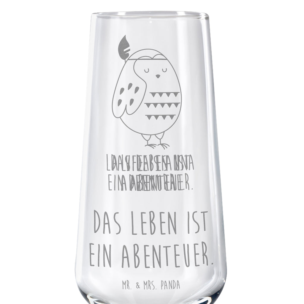 Sektglas Eule Federschmuck Sektglas, Sektglas mit Gravur, Spülmaschinenfeste Sektgläser, Eule, Eule Deko, Owl, Das Leben ist ein Abenteuer, Reisespruch, Federschmuck, Dekoration