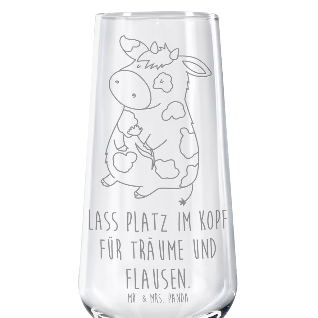 Sektglas Kuh Sektglas, Sektglas mit Gravur, Spülmaschinenfeste Sektgläser, Bauernhof, Hoftiere, Landwirt, Landwirtin, Kuh, Kühe, Träume, Flausen, Spruch, Magie, Motivtion, Hof, Milch, Milchkuh