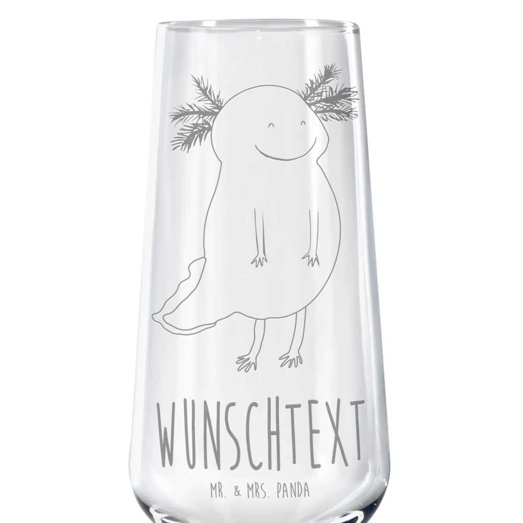 Personalisiertes Sektglas Axolotl glücklich Sektglas, Sektglas mit Gravur, Spülmaschinenfeste Sektgläser, Axolotl, Molch, Axolot, Schwanzlurch, Lurch, Lurche, Motivation, gute Laune