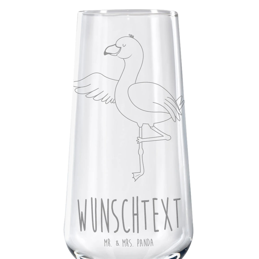 Personalisiertes Sektglas Flamingo Yoga Sektglas, Sektglas mit Gravur, Spülmaschinenfeste Sektgläser, Flamingo, Vogel, Yoga, Namaste, Achtsamkeit, Yoga-Übung, Entspannung, Ärger, Aufregen, Tiefenentspannung