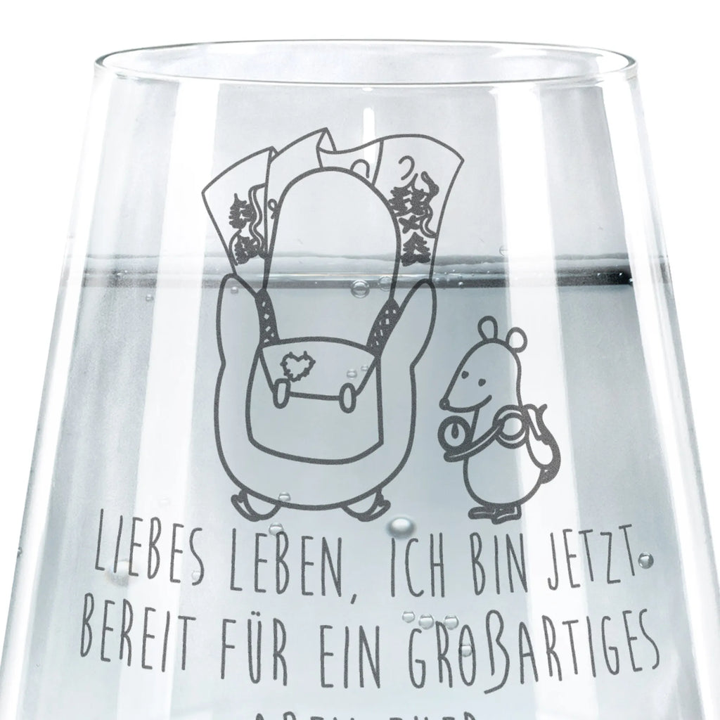 Trinkglas Pinguin & Maus Wanderer Trinkglas, Trinkglas mit Gravur, Wasserglas, Spülmaschinenfeste Trinkglser, Glas, Gläser, Trinkgläser, Wassergläser, Design Glas, Schöne Trinkgläser, Moderne Trinkgläser, Trinkgläser bunt, Saftgläser, Pinguin, Pinguine, Abenteurer, Abenteuer, Roadtrip, Ausflug, Wanderlust, wandern