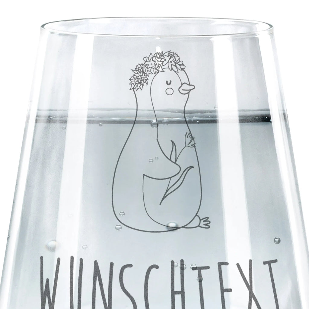 Personalisiertes Trinkglas Pinguin Blumenkranz Trinkglas, Trinkglas mit Gravur, Wasserglas, Spülmaschinenfeste Trinkglser, Pinguin, Pinguine, Blumenkranz, Universum, Leben, Wünsche, Ziele, Lebensziele, Motivation, Lebenslust, Liebeskummer, Geschenkidee