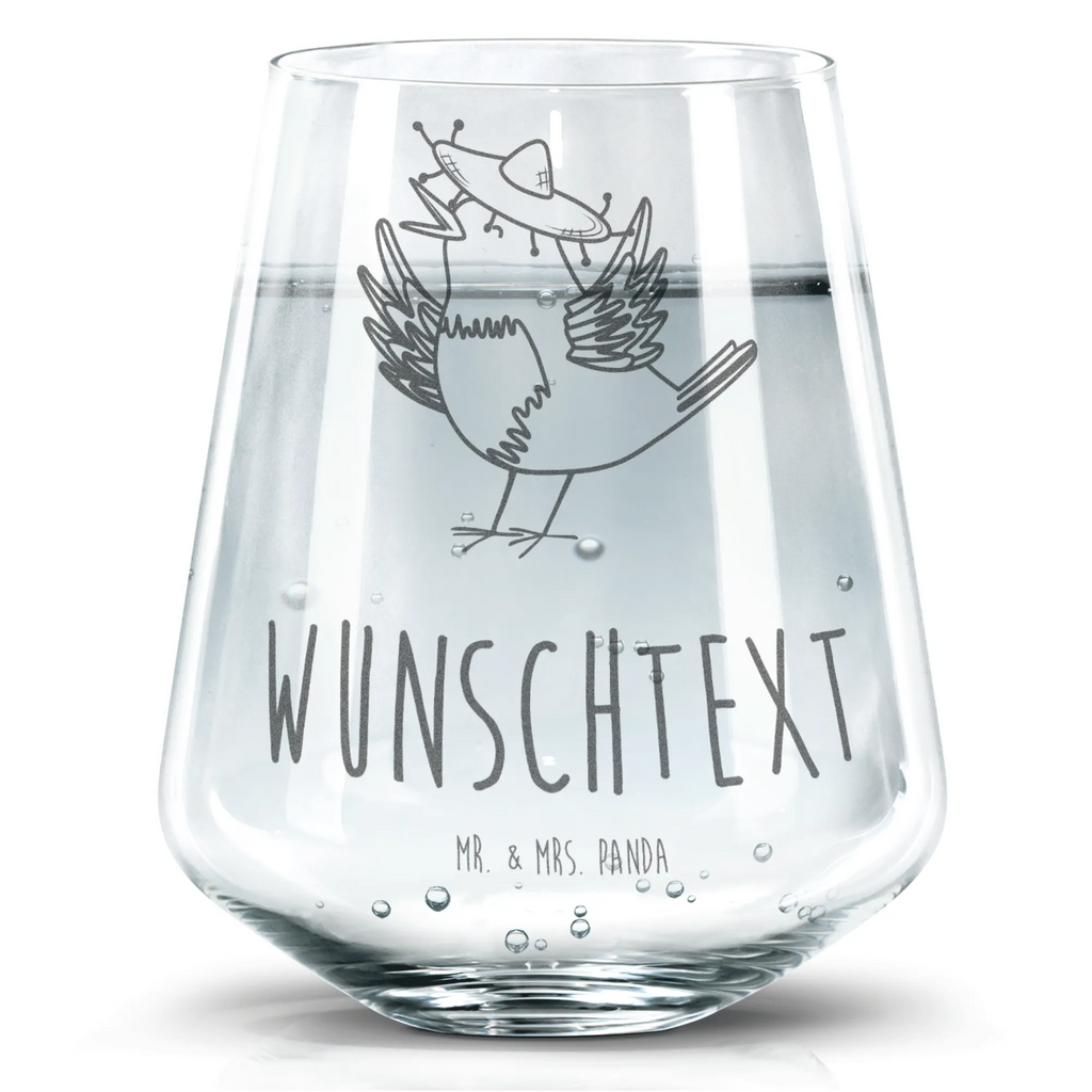 Personalisiertes Trinkglas Rabe Sombrero Trinkglas, Trinkglas mit Gravur, Wasserglas, Spülmaschinenfeste Trinkglser, Tiermotive, Gute Laune, lustige Sprüche, Tiere, Rabe, Vogel, Vögel, Spruch positiv, fröhlich sein, glücklich sein, Glück Spruch, froh, Elster, Motivation