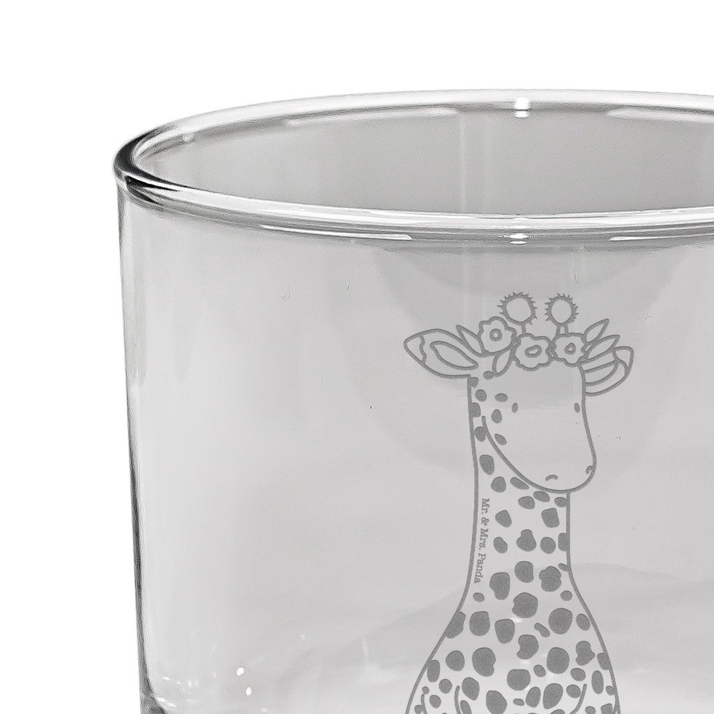 Whiskey Glas Giraffe Blumenkranz Whiskeylgas, Whiskey Glas, Whiskey Glas mit Gravur, Whiskeyglas mit Spruch, Whiskey Glas mit Sprüchen, Whiskygläser, Whisky Gläser, Whiskey Tumbler, Whiskyglas mit Gravur, Gravur Whiskyglas, Edle Whiskygläser, Afrika, Wildtiere, Giraffe, Blumenkranz, Abenteurer, Selbstliebe, Freundin