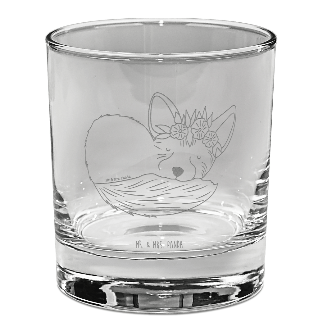 Whiskey Glas Wüstenfuchs Blumenkranz Whiskeylgas, Whiskey Glas, Whiskey Glas mit Gravur, Whiskeyglas mit Spruch, Whiskey Glas mit Sprüchen, Whiskygläser, Whisky Gläser, Whiskey Tumbler, Whiskyglas mit Gravur, Gravur Whiskyglas, Edle Whiskygläser, Afrika, Wildtiere, Wüste, Wüstenfuchs, Blumen, Blumenkranz, Glücklich