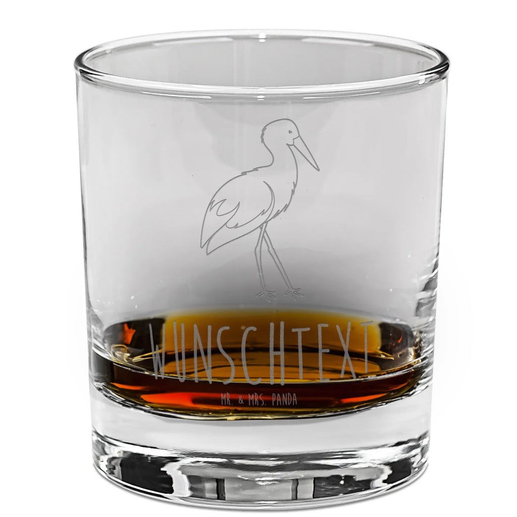 Personalisiertes Whiskey Glas Storch Whiskeylgas, Whiskey Glas, Whiskey Glas mit Gravur, Whiskeyglas mit Spruch, Whiskey Glas mit Sprüchen, Tiermotive, Gute Laune, lustige Sprüche, Tiere, Storch, Störche, Schwangerschaft, Geburt, Mutter, Mütter, Mutter werden, Schwanger, Babybauch, Baby