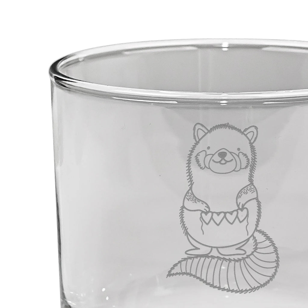 Personalisiertes Whiskey Glas Roter Panda Whiskeylgas, Whiskey Glas, Whiskey Glas mit Gravur, Whiskeyglas mit Spruch, Whiskey Glas mit Sprüchen, Tiermotive, Gute Laune, lustige Sprüche, Tiere, Panda, Liebe, Rot, Herz, Liebling, Lieblingsmensch