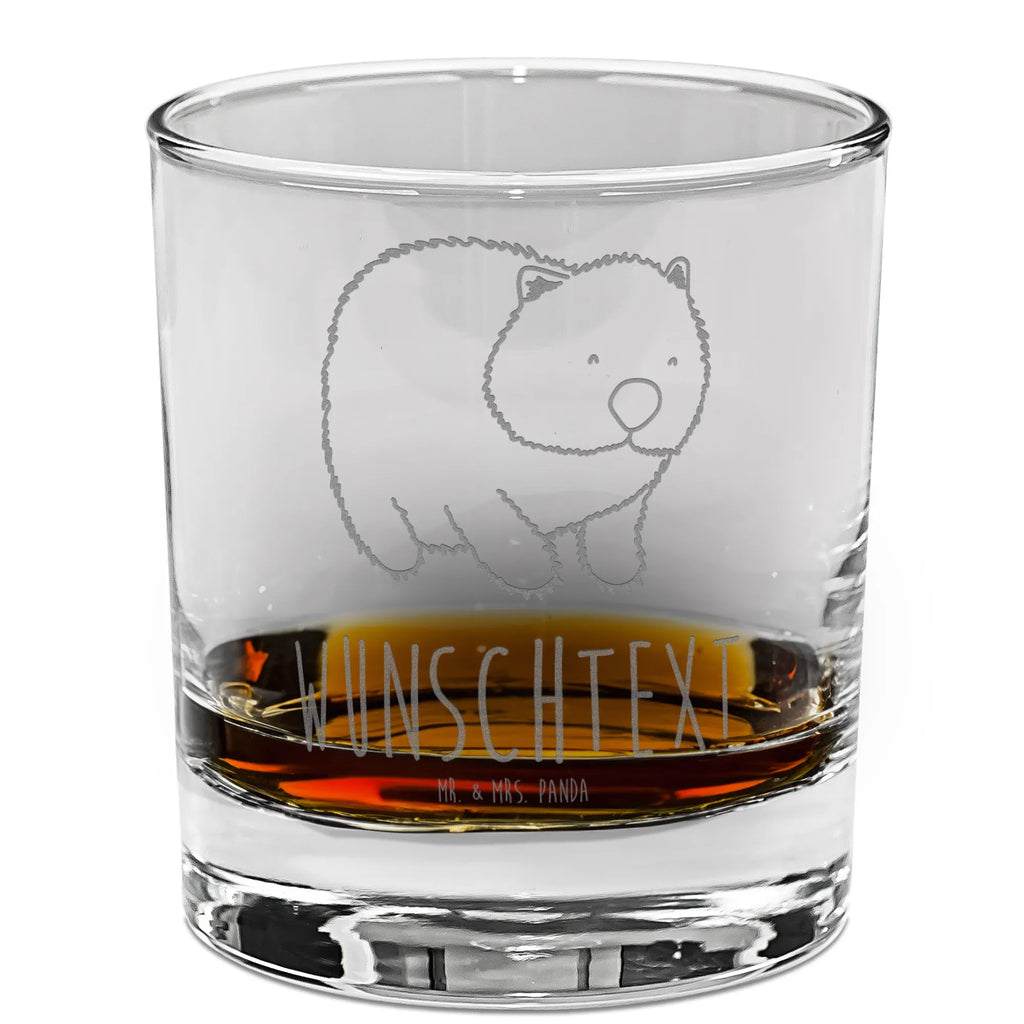 Personalisiertes Whiskey Glas Wombat Whiskeylgas, Whiskey Glas, Whiskey Glas mit Gravur, Whiskeyglas mit Spruch, Whiskey Glas mit Sprüchen, Tiermotive, Gute Laune, lustige Sprüche, Tiere, Wombat, Das Leben ist schön, Motivation, Spruch, Australien