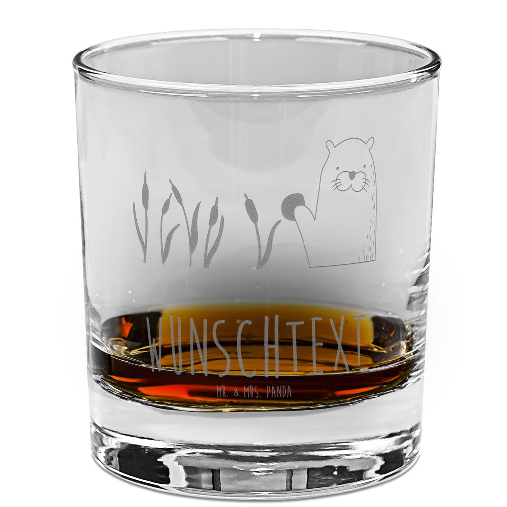 Personalisiertes Whiskey Glas Otter mit Stein Whiskeylgas, Whiskey Glas, Whiskey Glas mit Gravur, Whiskeyglas mit Spruch, Whiskey Glas mit Sprüchen, Otter, Fischotter, Seeotter, Otter Seeotter See Otter