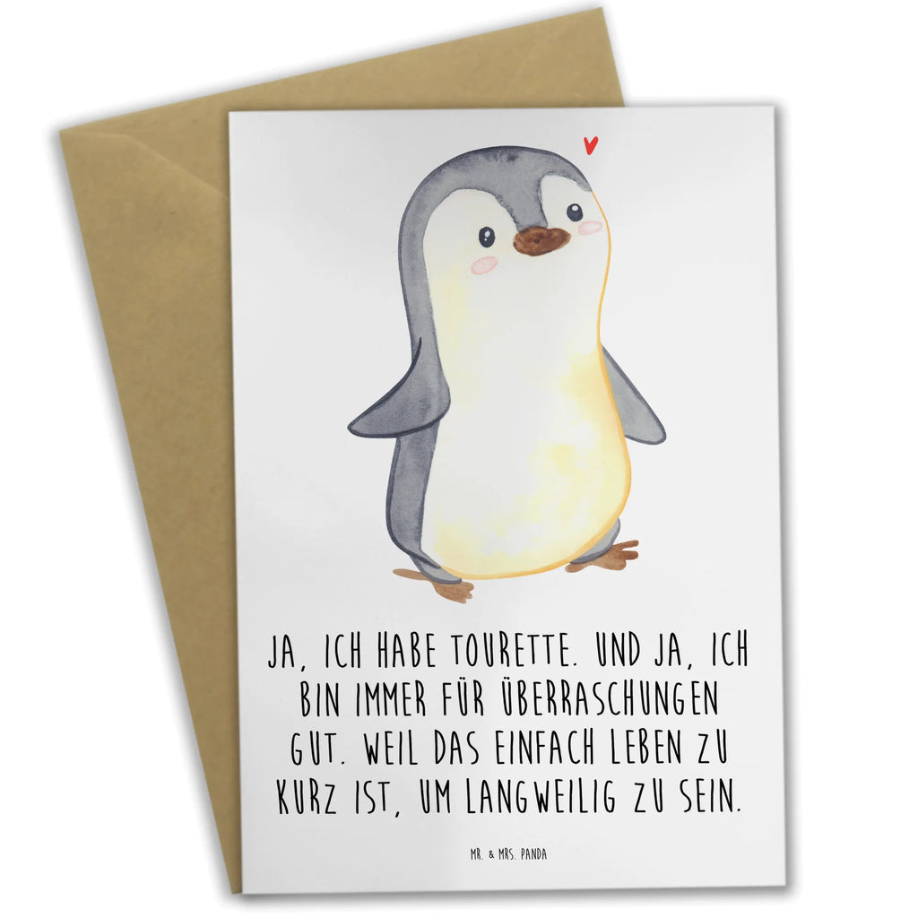 Grußkarte Pinguin Tourette Grußkarte, Klappkarte, Einladungskarte, Glückwunschkarte, Hochzeitskarte, Geburtstagskarte, Karte, Ansichtskarten, Tourette, Tourette Syndrom, neuro-psychiatrische Erkrankung, Tics, Ticstörung