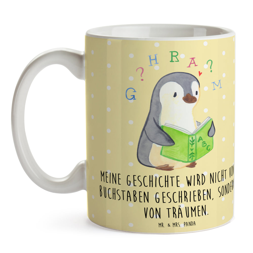 Tasse Pinguin Legasthenie Tasse, Kaffeetasse, Teetasse, Becher, Kaffeebecher, Teebecher, Keramiktasse, Porzellantasse, Büro Tasse, Geschenk Tasse, Tasse Sprüche, Tasse Motive, Kaffeetassen, Tasse bedrucken, Designer Tasse, Cappuccino Tassen, Schöne Teetassen, Legasthenie, Rechtschreibstörung, Pinguin, Lese-Rechtschreibstörung