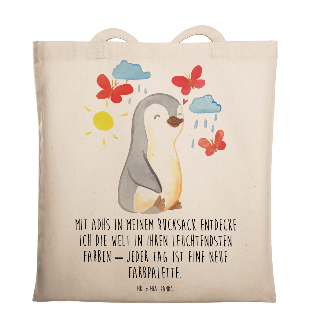 Tragetasche Pinguin ADHS Beuteltasche, Beutel, Einkaufstasche, Jutebeutel, Stoffbeutel, Tasche, Shopper, Umhängetasche, Strandtasche, Schultertasche, Stofftasche, Tragetasche, Badetasche, Jutetasche, Einkaufstüte, Laptoptasche, ADHS, Aufmerksamkeitsdefizitsyndrom, Hyperaktivitätsstörung, Verhaltensstörung, Pinguin