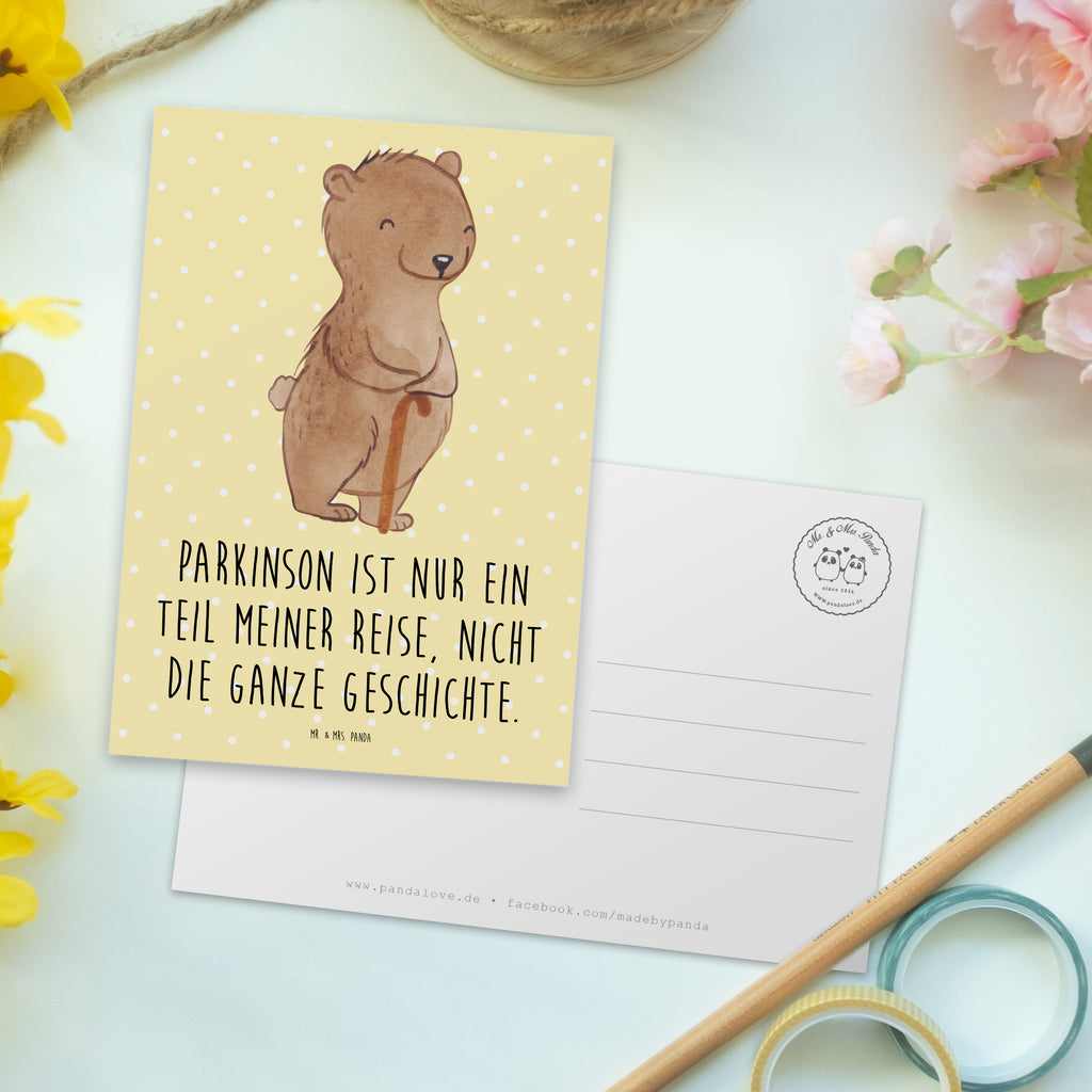 Postkarte Bär Parkinson Postkarte, Karte, Geschenkkarte, Grußkarte, Einladung, Ansichtskarte, Geburtstagskarte, Einladungskarte, Dankeskarte, Ansichtskarten, Einladung Geburtstag, Einladungskarten Geburtstag, Parkinson, Morbus Parkinson, neurodegenerative Erkrankung, Bär