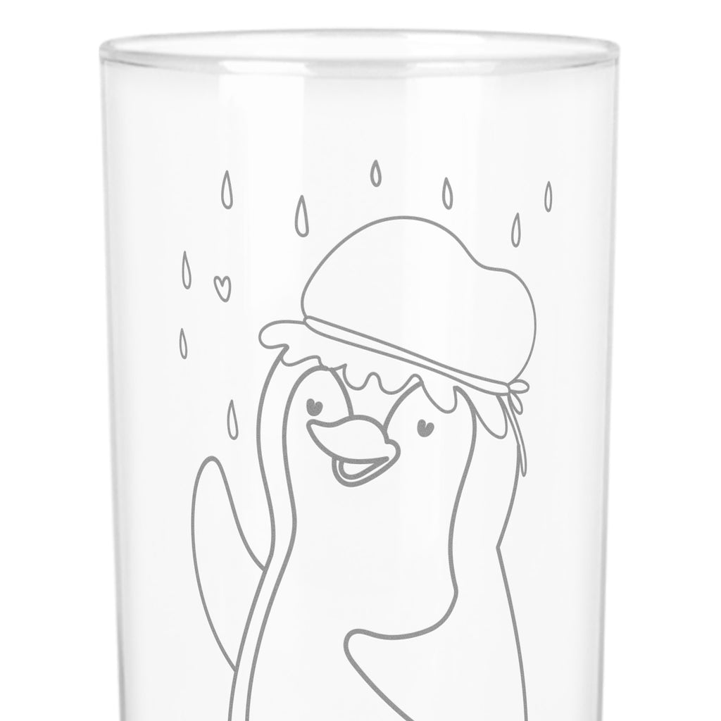 Wasserglas Pinguin Duschen Wasserglas, Glas, Trinkglas, Wasserglas mit Gravur, Glas mit Gravur, Trinkglas mit Gravur, Pinguin, Pinguine, Dusche, duschen, Lebensmotto, Motivation, Neustart, Neuanfang, glücklich sein