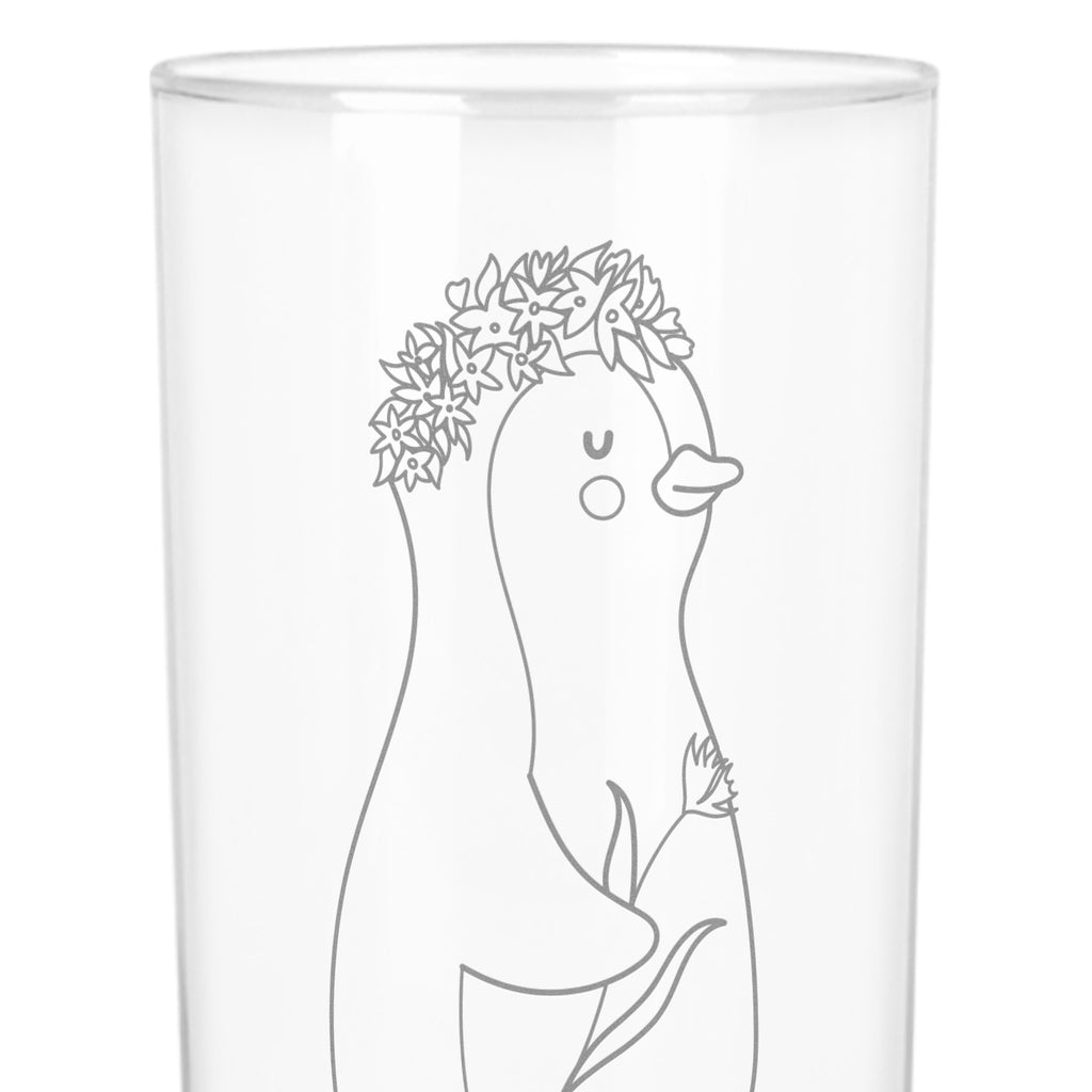 Wasserglas Pinguin Blumen Wasserglas, Glas, Trinkglas, Wasserglas mit Gravur, Glas mit Gravur, Trinkglas mit Gravur, Pinguin, Pinguine, Blumenkranz, Universum, Leben, Wünsche, Ziele, Lebensziele, Motivation, Lebenslust, Liebeskummer, Geschenkidee