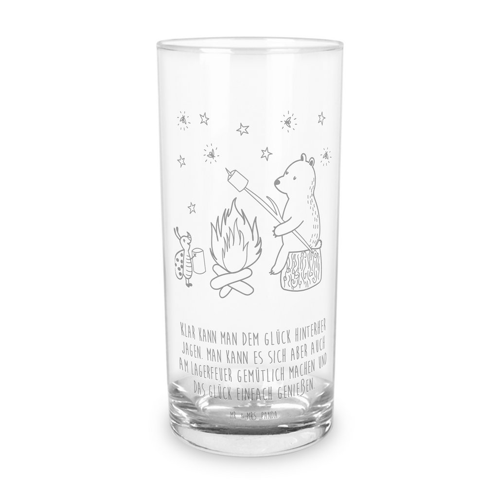 Wasserglas Bär & Marienkäfer Lagerfeuer Wasserglas, Glas, Trinkglas, Wasserglas mit Gravur, Glas mit Gravur, Trinkglas mit Gravur, Bär, Teddy, Teddybär, Lagerfeuer