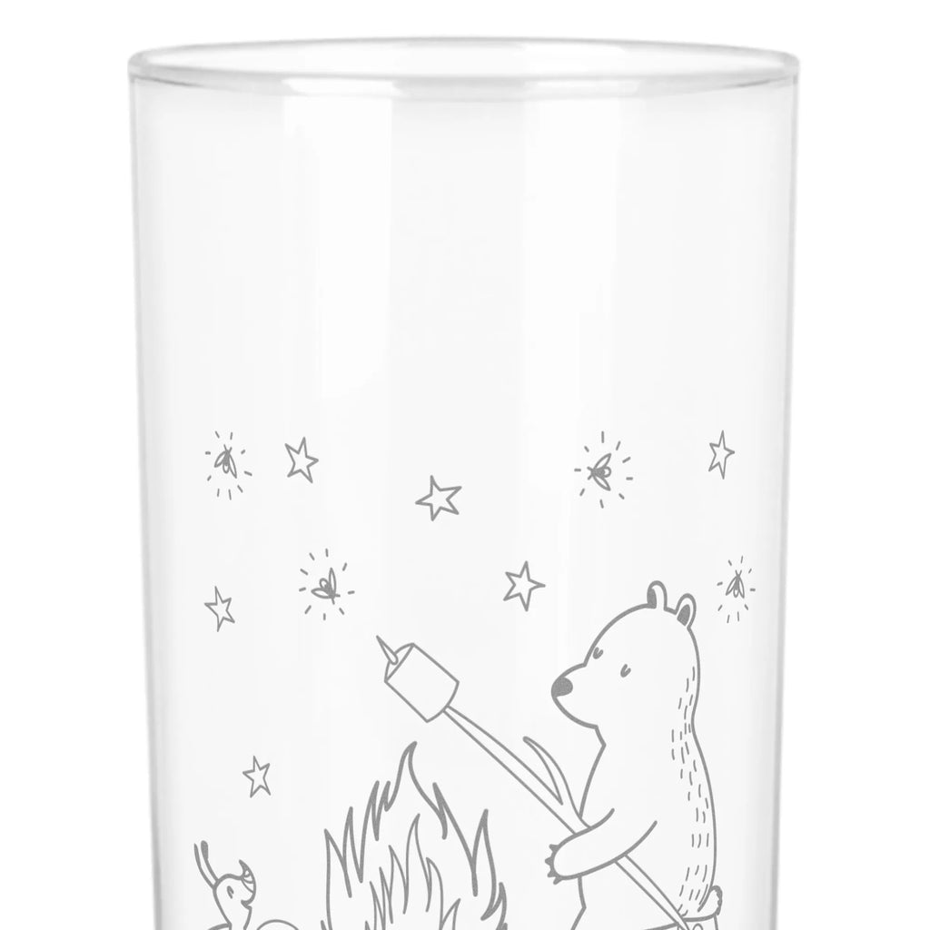 Wasserglas Bär & Marienkäfer Lagerfeuer Wasserglas, Glas, Trinkglas, Wasserglas mit Gravur, Glas mit Gravur, Trinkglas mit Gravur, Bär, Teddy, Teddybär, Lagerfeuer