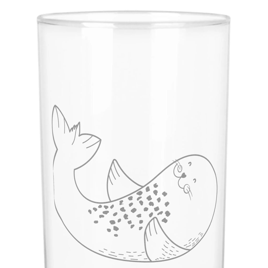 Wasserglas Robbe liegend Wasserglas, Glas, Trinkglas, Wasserglas mit Gravur, Glas mit Gravur, Trinkglas mit Gravur, Tiermotive, Gute Laune, lustige Sprüche, Tiere, Robbe, Robben, Seehund, Strand, Meerestier, Ostsee, Nordsee, Lachen, Freude